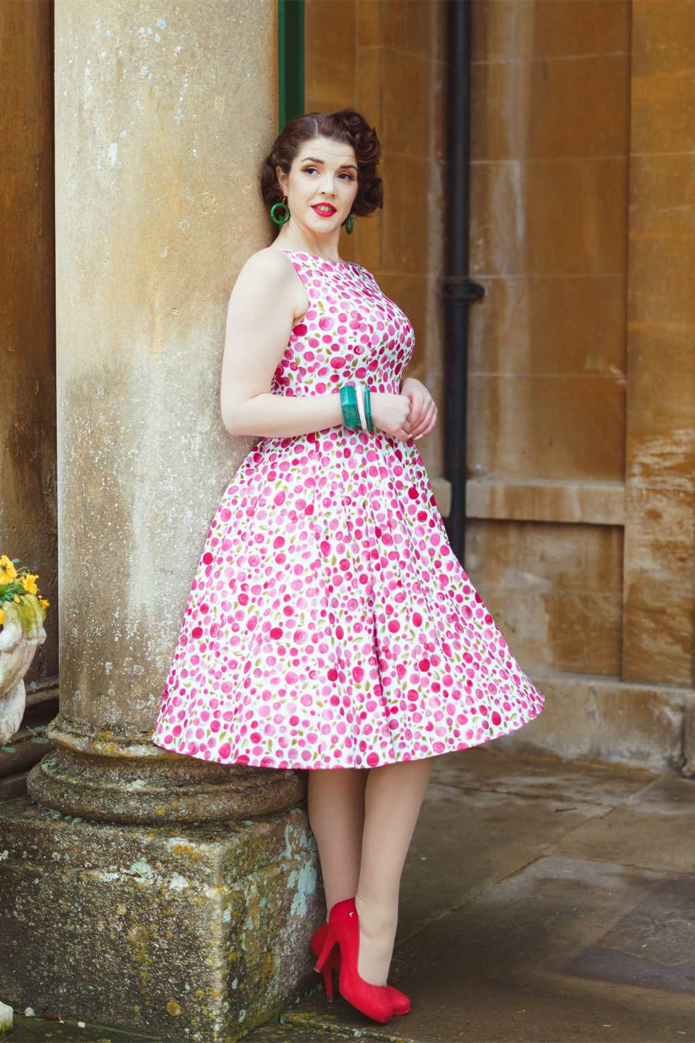 Rosy Petal Swing Dress